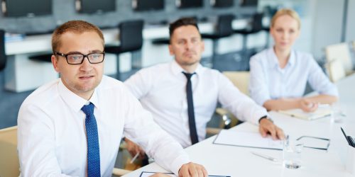 Young managers attending course of professional studies